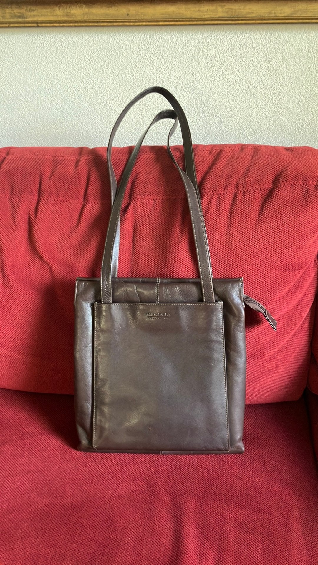 Leren tas Bijenkorf, Ophalen of Verzenden, Gebruikt, Bruin, Schoudertasje