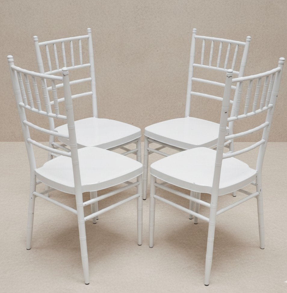 88 x Chiavari stoelen wit metaal bruiloft wedding chairs, Wit, Ophalen of Verzenden, Zo goed als nieuw, Metaal