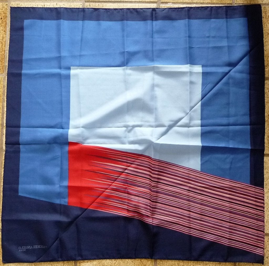 DESIGN SJAAL MICHEL ANGELO ROMA 70 X 70 SYNTETISCH VINTAGE, Verzenden, Maat 46/48 (XL) of groter, MICHEL ANGELO ROMA, Zo goed als nieuw