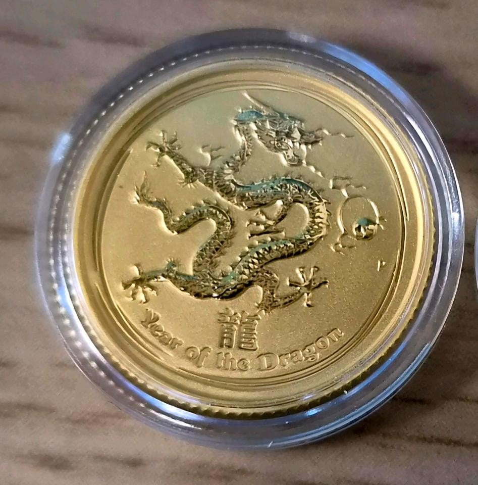 Australische Lunar II Draak 2012 gouden munt 1/10 oz, Ophalen of Verzenden