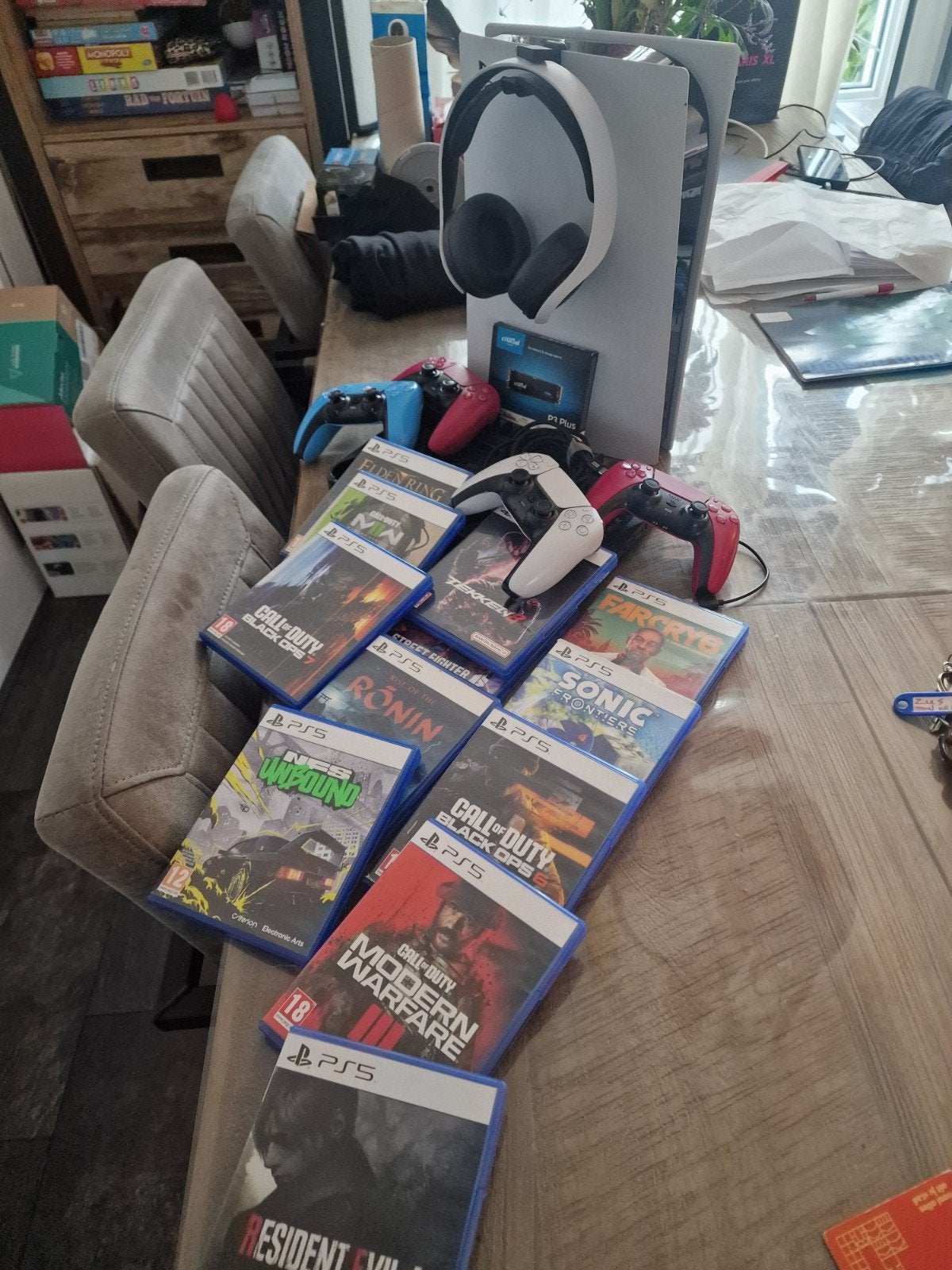 PS5 Disc Editie met 12 Spellen, 4 Joysticks en Headset, Ophalen of Verzenden