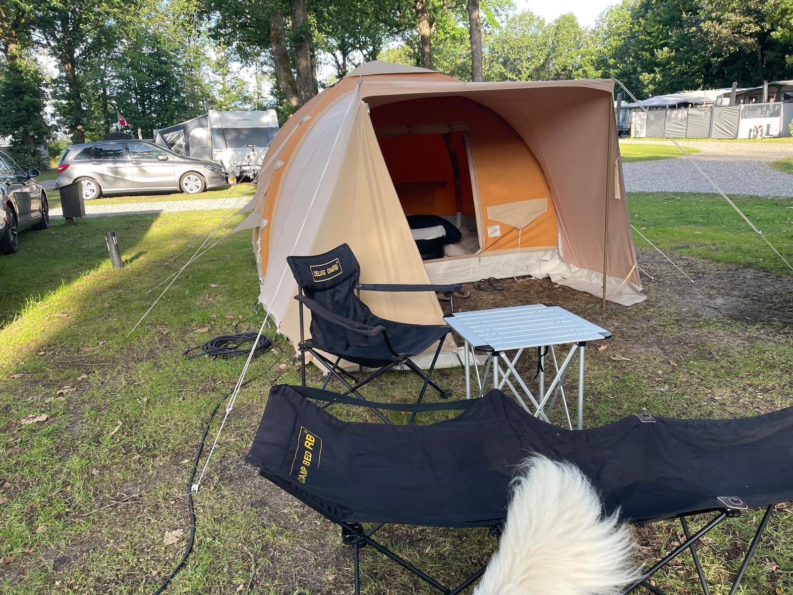 Karsten tent 2.80x2.80 compleet met inrichting, Caravans en Kamperen, Tenten, Ophalen, Gebruikt, Tot en met 2