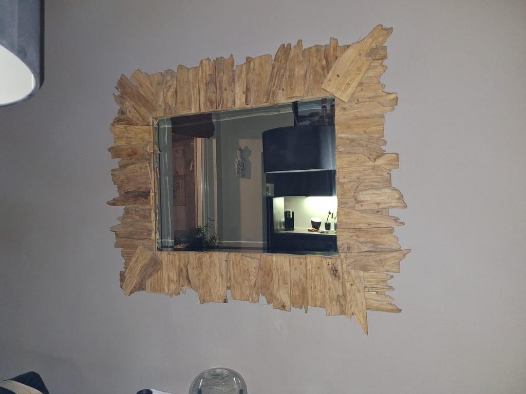 Tropisch drijfhout spiegel ( zeer mooie), Huis en Inrichting, Woonaccessoires | Spiegels, Ophalen, Zo goed als nieuw, 100 tot 125 cm