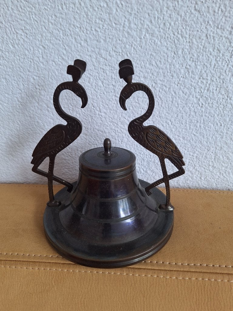 Antieke inktpot met flamingo's - Art Deco stijl, Ophalen