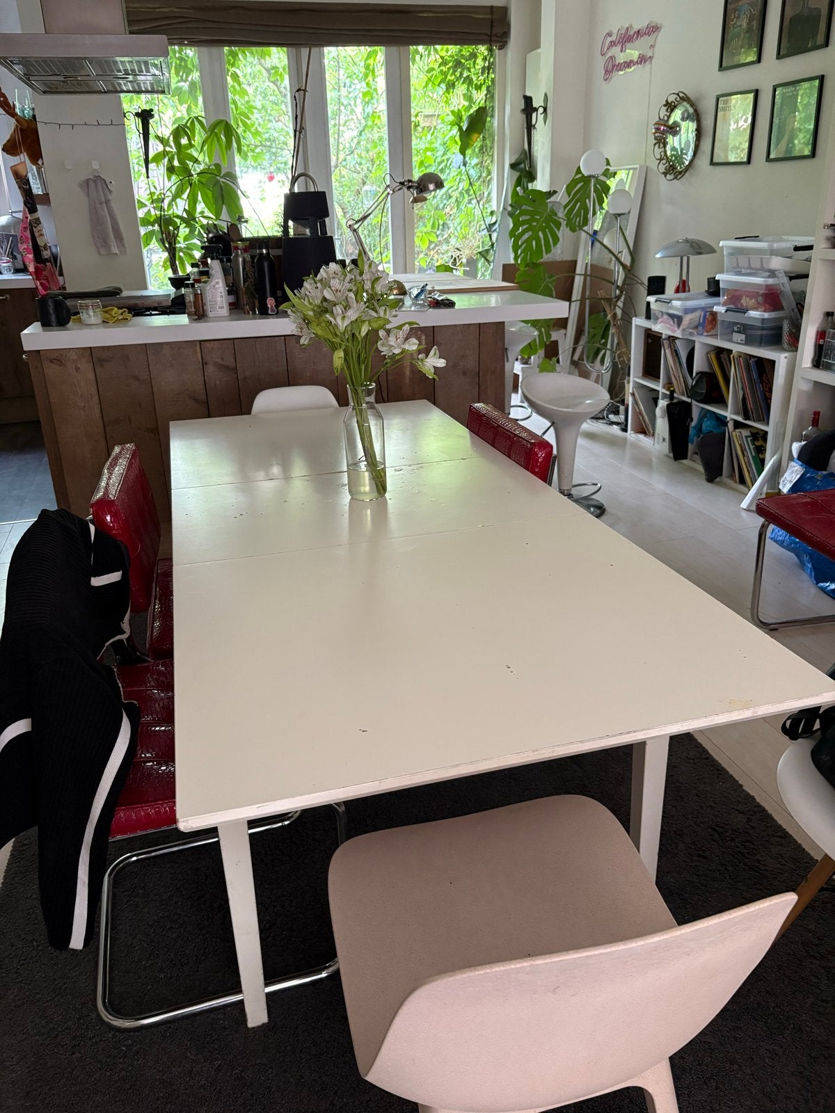 White ikea dining table, Ophalen, Overige materialen, Gebruikt, 100 tot 150 cm