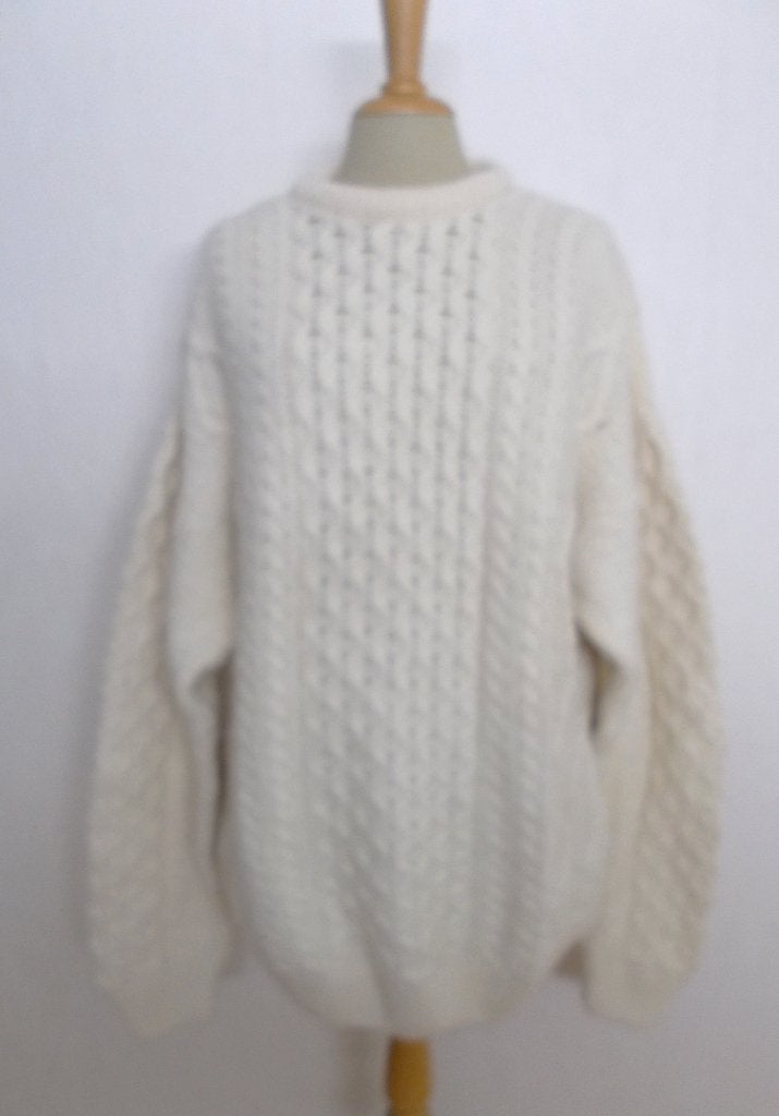 100% wollen kabel trui van Quills woollen market Ireland! XL, Verzenden, Zo goed als nieuw, Maat 46/48 (XL) of groter, Beige