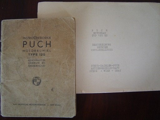 Puch type 125 motorfiets instructie boekje, Ophalen of Verzenden, Overige merken