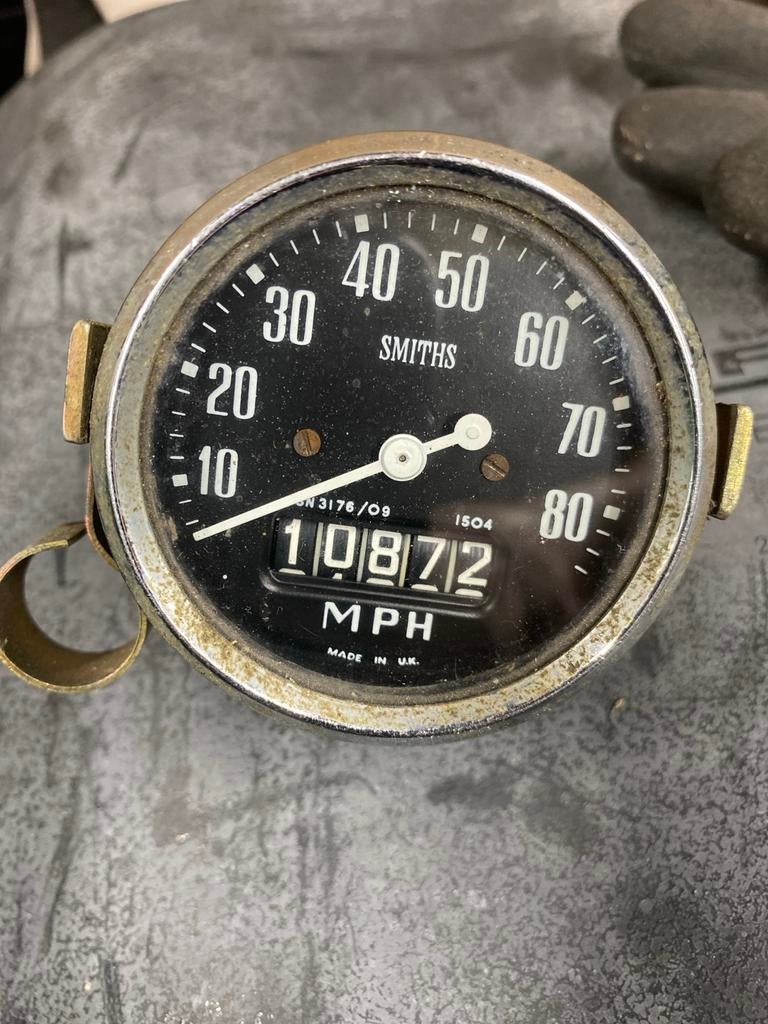 Vintage Smiths Snelheidsmeter - Made in U.K., Motoren, Ophalen of Verzenden, Gebruikt