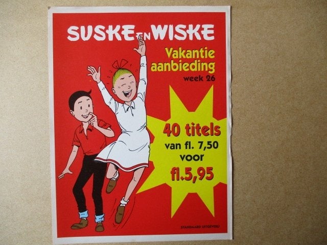 adv10394 suske en wiske reclame prent, Verzamelen, Ophalen, Suske en Wiske, Gebruikt, Overige typen