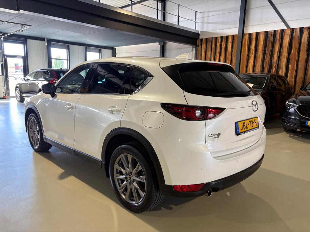 Mazda CX-5 2.5 SkyActiv-G 194 Signature AWD leder schuifdak, Auto's, Gebruikt, 4 cilinders, 2000 kg, Wit