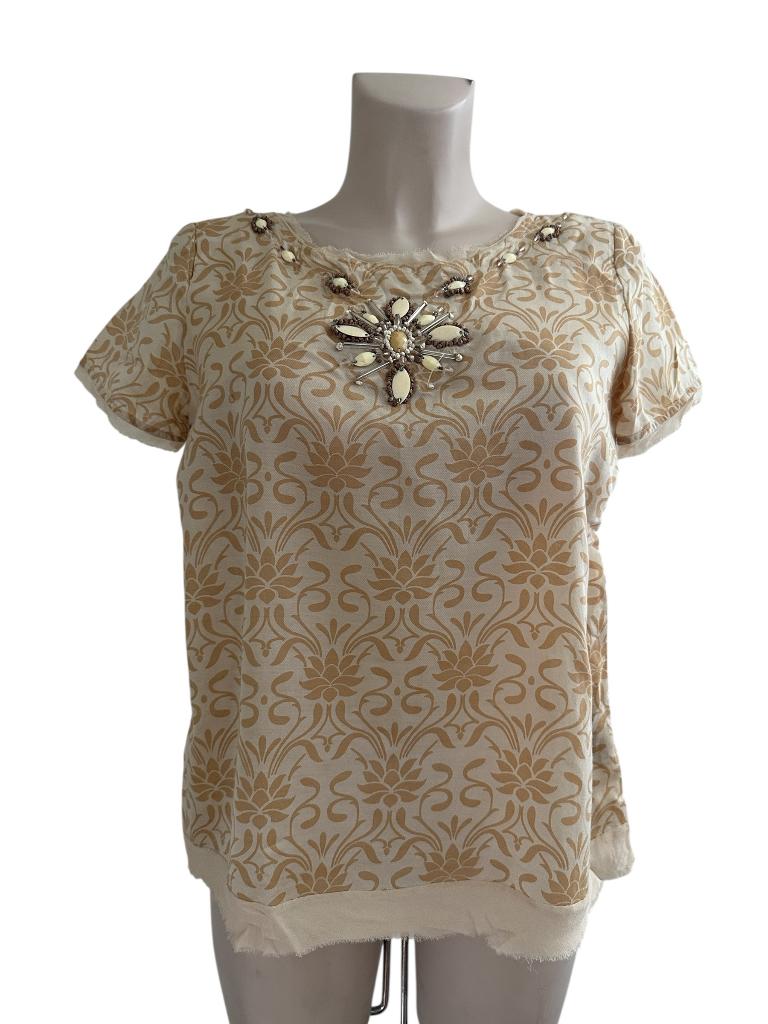 Maliparmi shirt M, Kleding | Dames, Beige, Ophalen of Verzenden, Zo goed als nieuw
