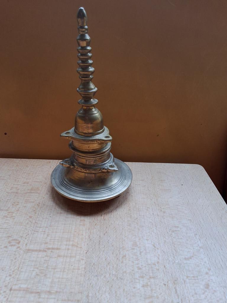 Antiek India 18e/19e eeuws inktpot stupa izgs, Ophalen of Verzenden, Koper