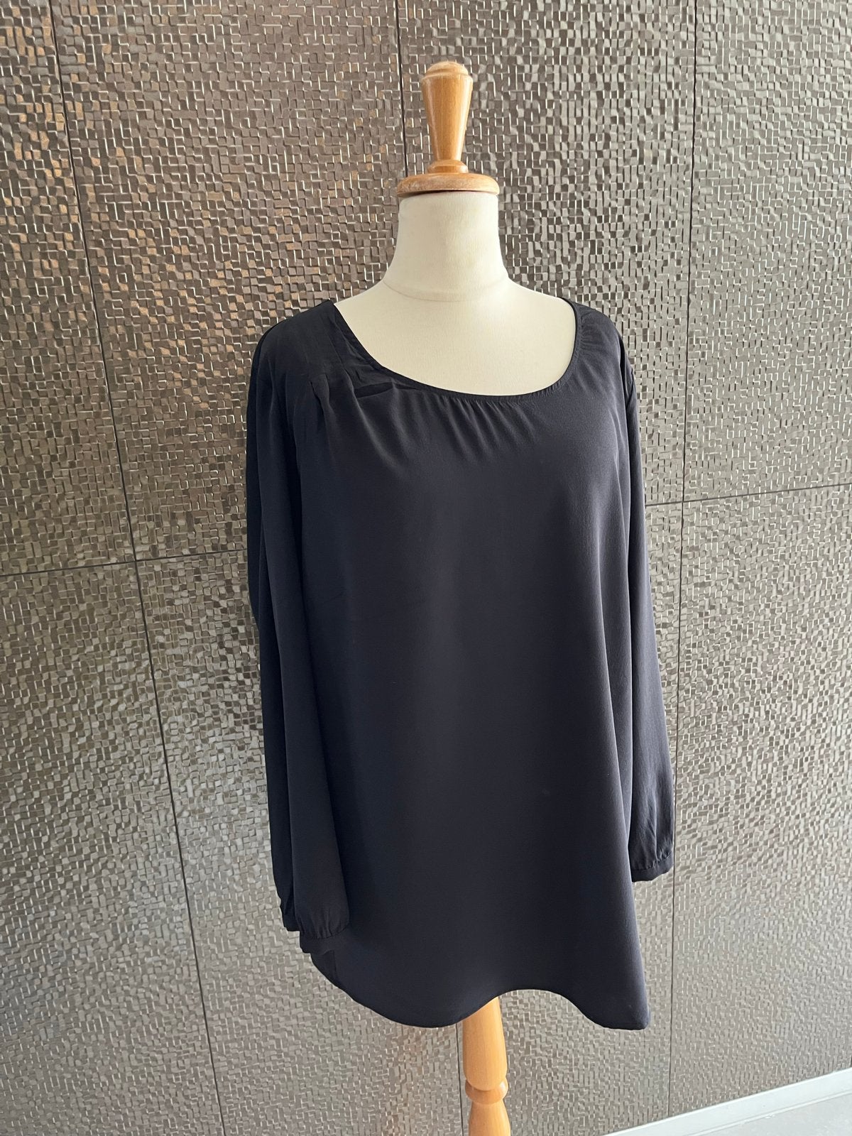 Xandres zijden blouse zwart B46, Verzenden, Zo goed als nieuw, Maat 46/48 (XL) of groter, Zwart
