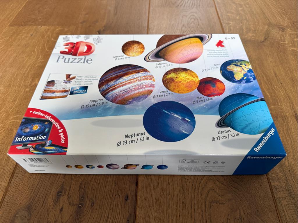 Ravensburger 3D Puzzel Zonnestelsel - 540 stukjes, Ophalen of Verzenden, Meer dan 50 stukjes, Gebruikt, 6 jaar of ouder