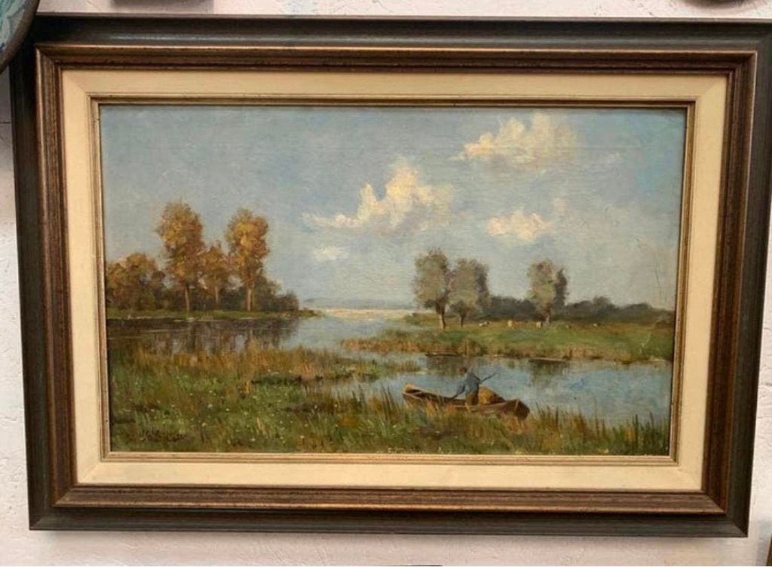 Schilderij uit de Haagse school Hendrik Jan Wisseling, Antiek en Kunst, Ophalen of Verzenden