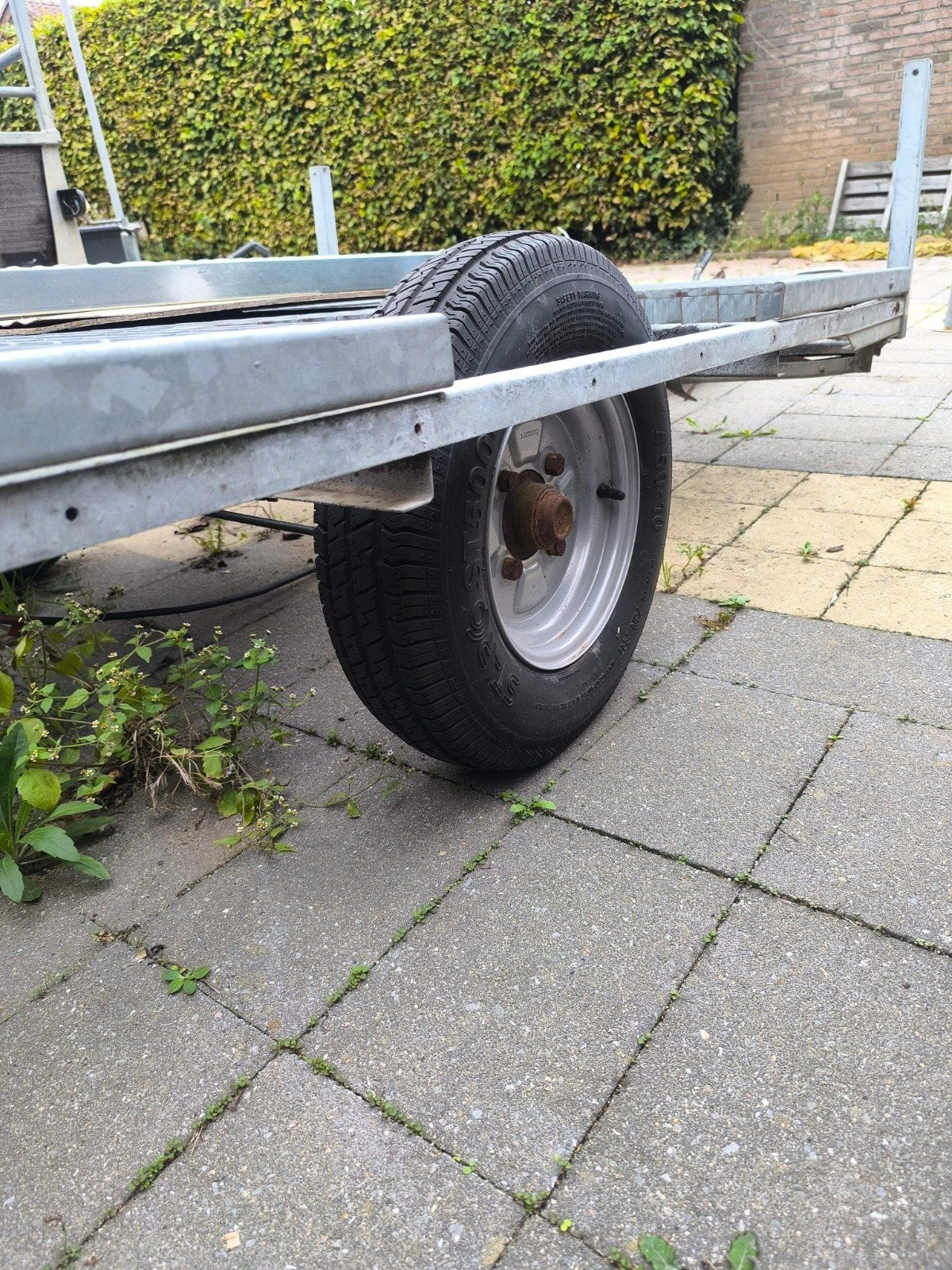 Aanhanger voor motor, bak fiets, scooter, brommer. Oppervlak, Ophalen, Gebruikt