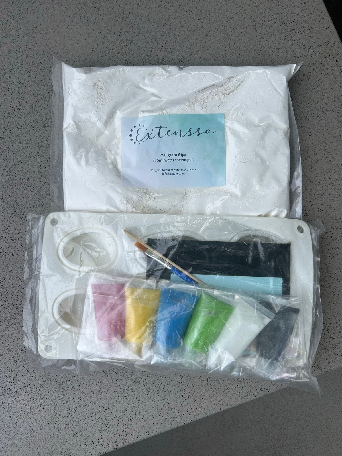 Extensso Gips Knutselset met Verf en Kwast, Ophalen, Overige thema's, Nieuw, Meerkleurig