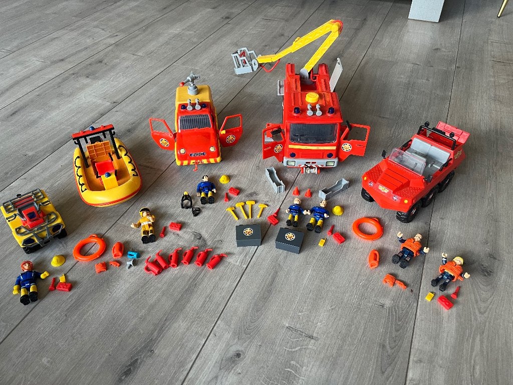 Brandweer man Sam 5 voertuigen, Ophalen, Gebruikt
