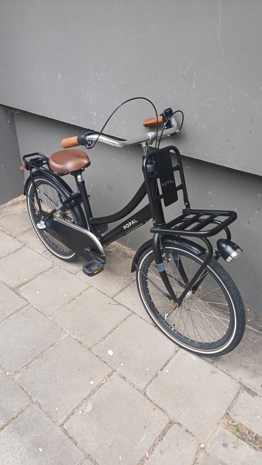 Popal 22 inch transportfiets mat zwart 3 versnellingen, Fietsen en Brommers, Fietsen | Meisjes, Terugtraprem, 22 inch, Gebruikt