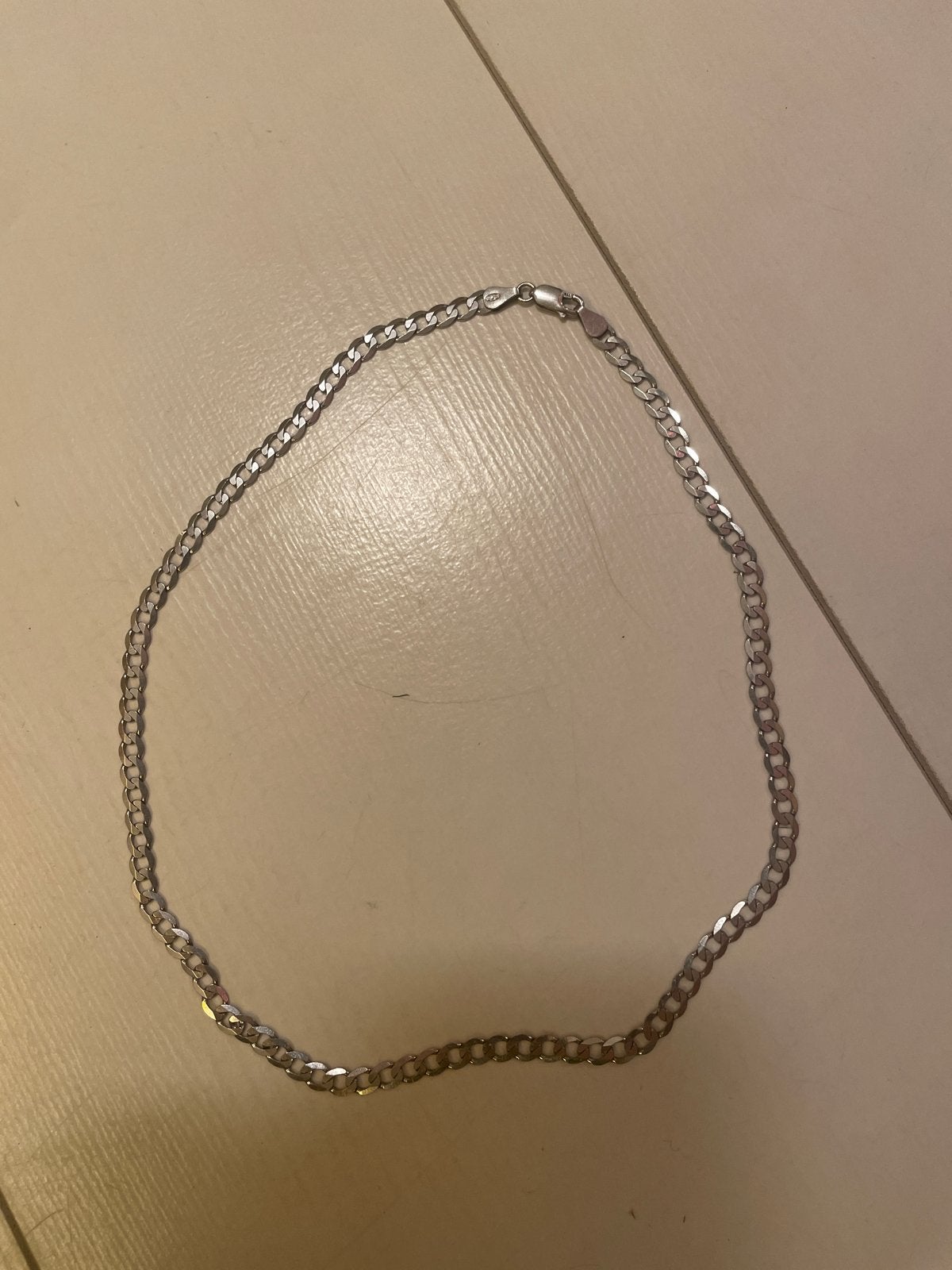 Zilveren 925 schakel ketting 45 cm 4.7 mm Lucardi, Ophalen of Verzenden, Zo goed als nieuw, Zilver