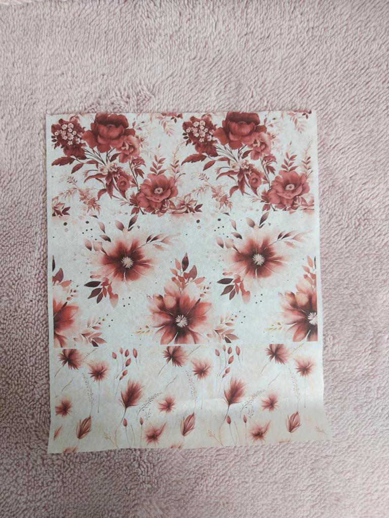 Rijstpapier met Rode Bloemen voor Decoupage & Journaling, Hobby en Vrije tijd, Overige merken, Papier of Karton, Onbekend, Nieuw
