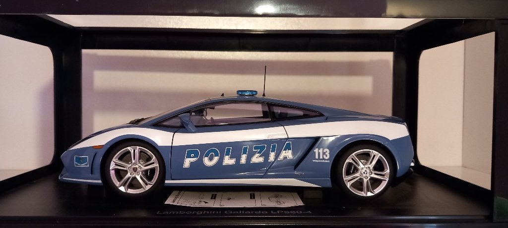 1/18 Lamborghini Gallardo V10 LP 560-4 Polizia 2008 AUtoart, Ophalen of Verzenden, Nieuw, Auto, Autoart