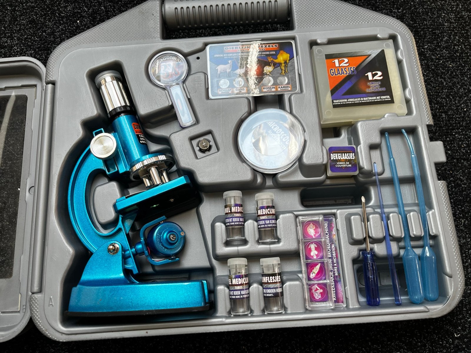 Luxe Microscoop Set - Microscoop Deluxe met Accessoires, Audio, Tv en Foto, Optische apparatuur | Microscopen, Ophalen of Verzenden
