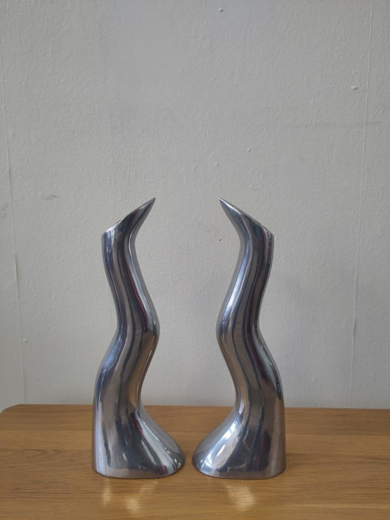 2x Vintage Ikea kandelaar Anatomi design Anna Everlund, Gebruikt, Overige kleuren, ., Ophalen of Verzenden