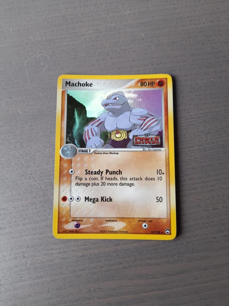 2007 power keepers 33/108 machoke reverse, Ophalen of Verzenden, Gebruikt, Losse kaart, Foil