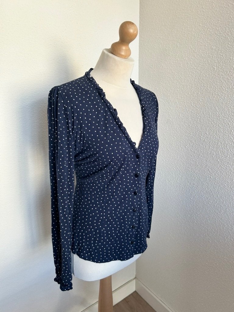 King Louie maat L mooie donkerblauwe top blouse 3003, Kleding | Dames, Blauw, Maat 42/44 (L), Ophalen of Verzenden, Zo goed als nieuw