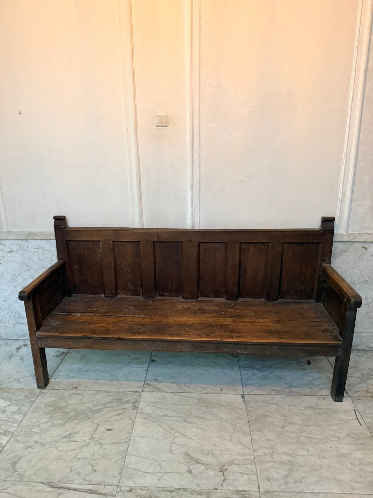 Waanzinnige mooie hardhouten bank - MOET WEG, Ophalen, Gebruikt, Hout
