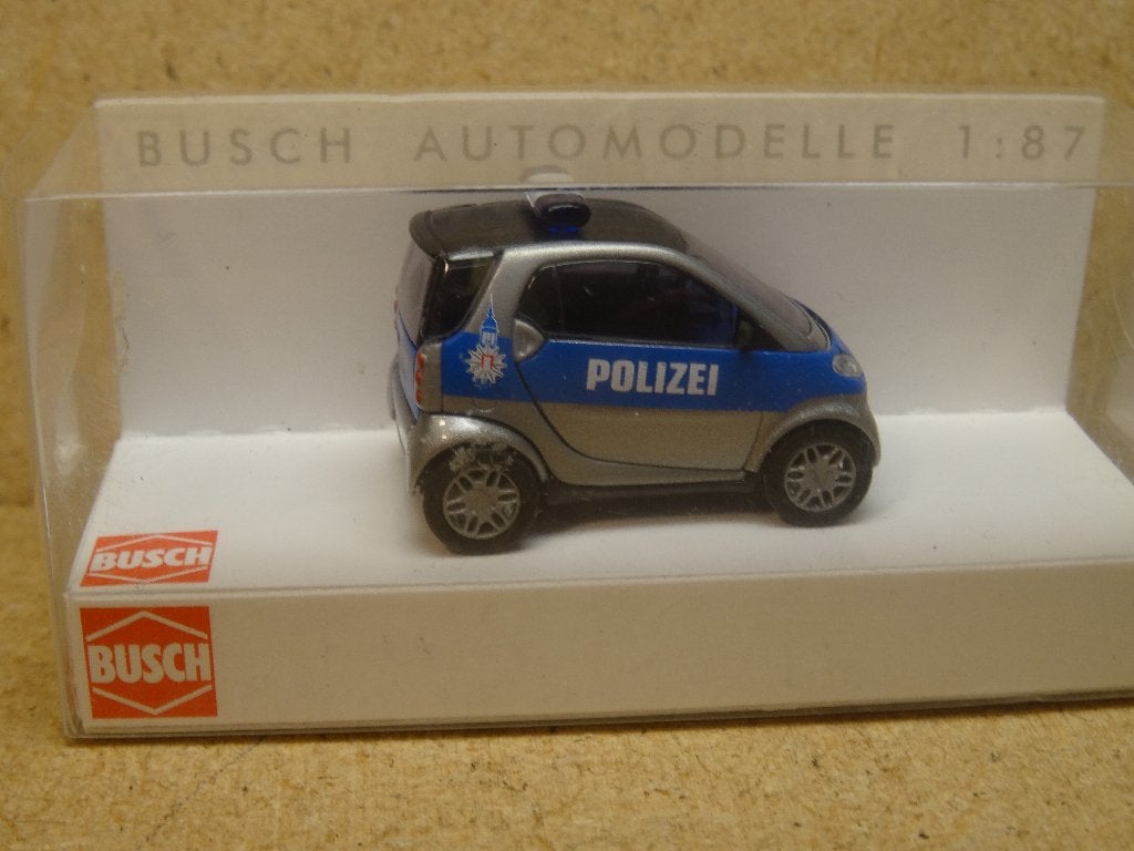 BUSCH 1/87, SMART FOR TWO, POLIZEI, OVP-48929, Zie Foto`s, Ophalen of Verzenden, Zo goed als nieuw, Auto, Overige merken