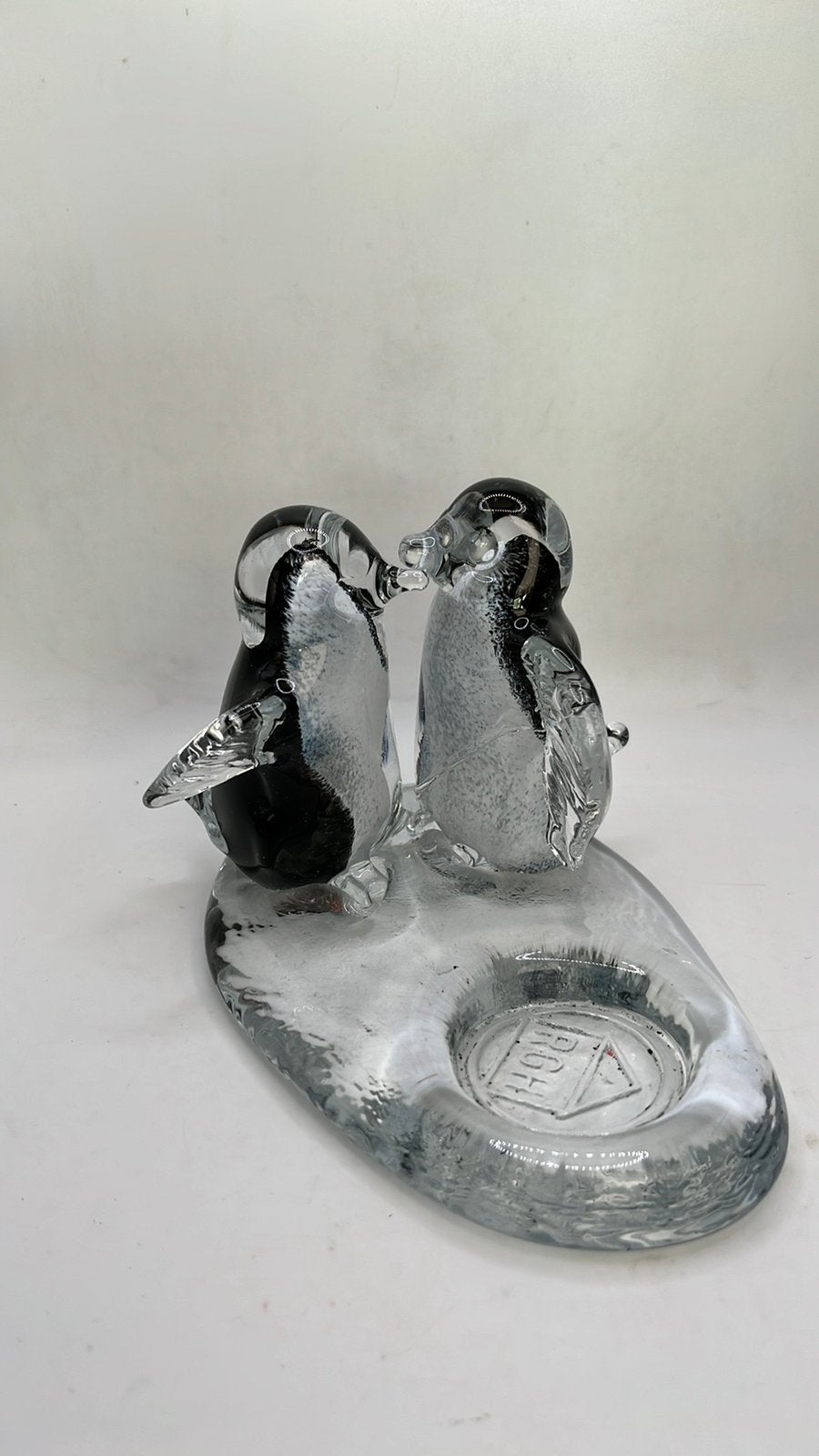 Waxinelichthouder met 2 pinguins, Römische Glashütte., Antiek en Kunst, Ophalen of Verzenden