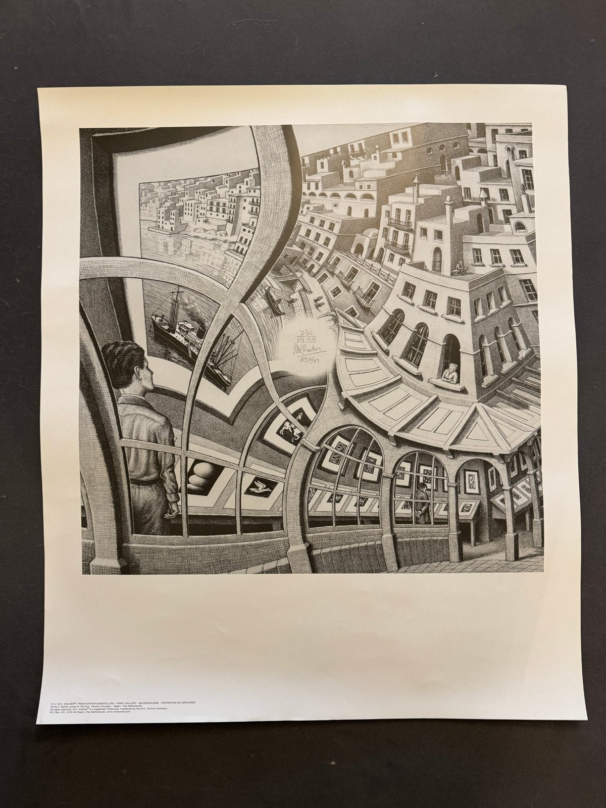 M.C. Escher - Poster - Genaamd (prentententoonstelling), Rechthoekig Staand, Deurposter of groter, Nieuw, Ophalen of Verzenden