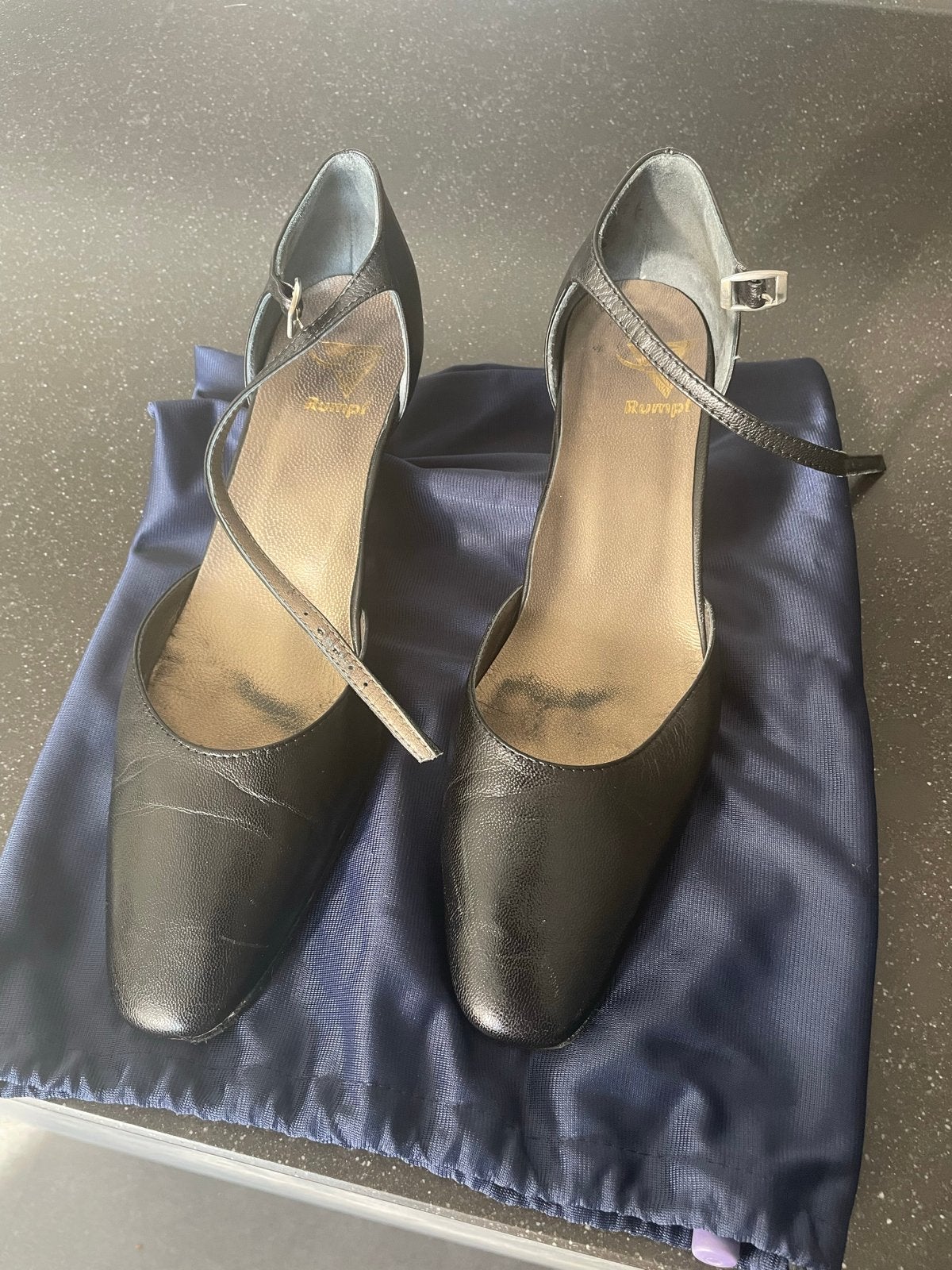 Rumpf leren dansschoenen - Zwart, Maat 40, Ophalen, Zwart, Dansschoenen, Gedragen