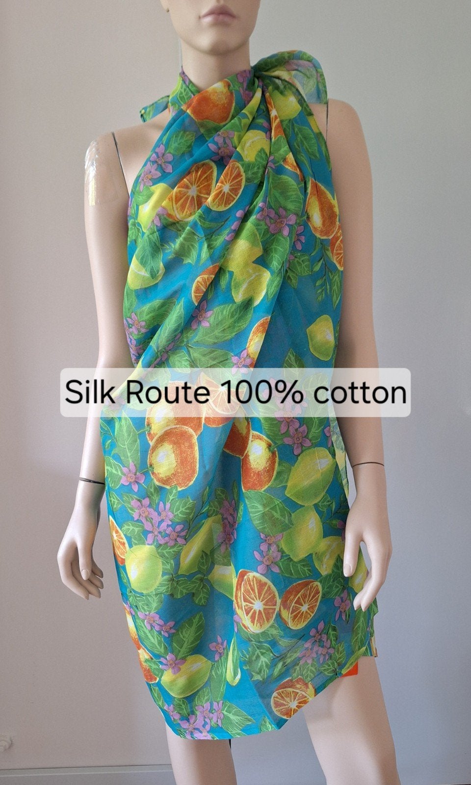Silk Route pareo / sarong / sjaal citrus print 100% katoen, Overige typen, Overige kleuren, Silk Route, Nieuw