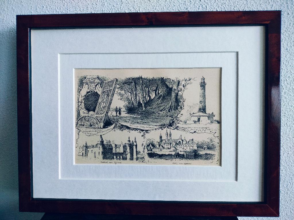 Craandijk Litho Egmond aan Zee Bergen Abdij 1880 (107), Ophalen of Verzenden