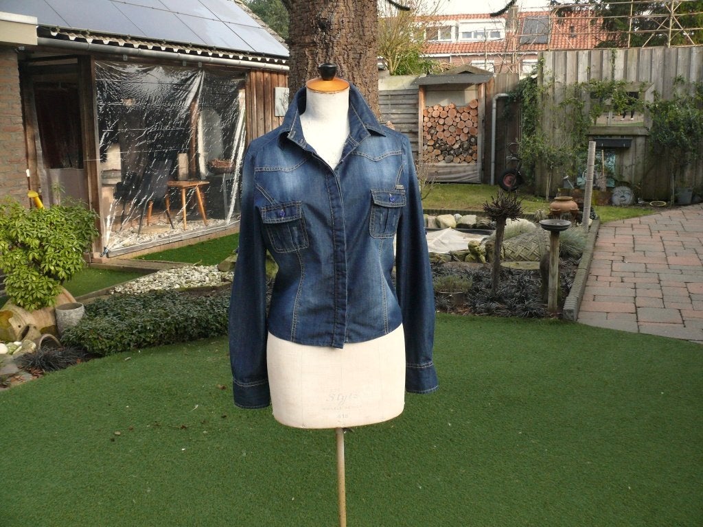 Ambika spijker blouse jasje maat S als nieuw, Blauw, Ophalen of Verzenden, Zo goed als nieuw, Maat 36 (S)