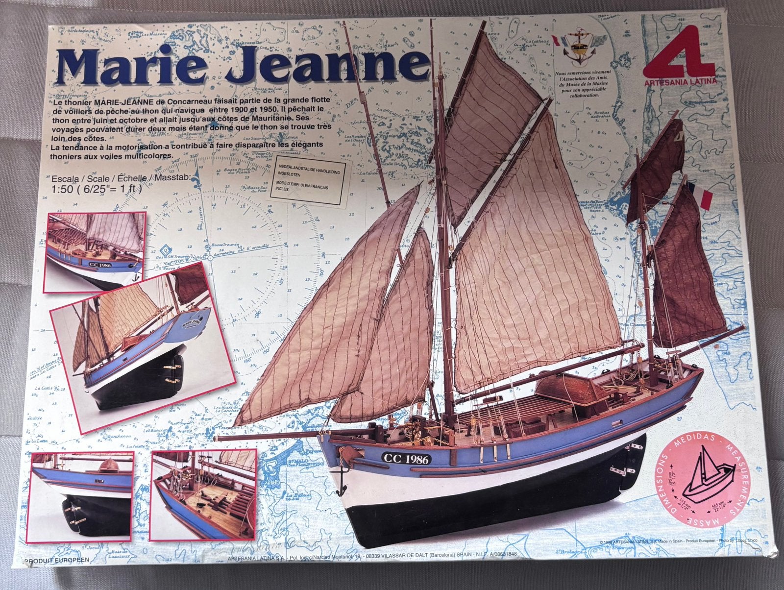 Artesania Latina Marie Jeanne 1:50 – houten scheepsmodel, Ophalen, Zo goed als nieuw