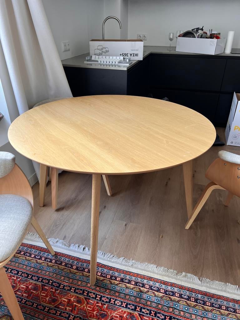 Ronde eettafel 120cm, Huis en Inrichting, Tafels | Eettafels, Ophalen, 100 tot 150 cm, Rond, Zo goed als nieuw