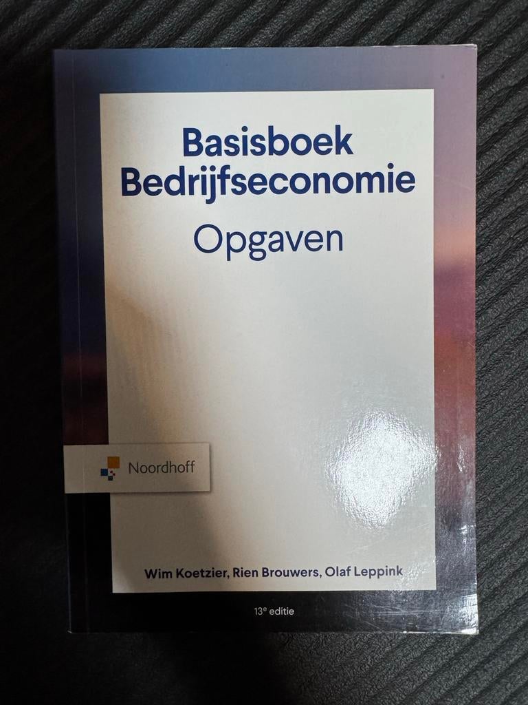 Basisboek Bedrijfseconomie Opgaven 13e editie, Boeken, Studieboeken en Cursussen, Ophalen of Verzenden, Gamma, Gelezen, HBO