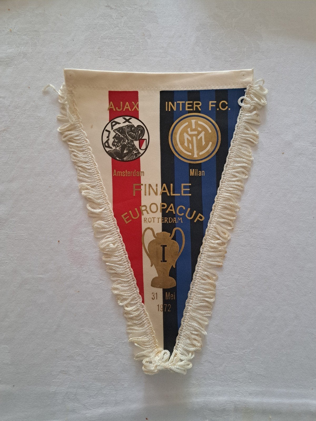 Vaantje Europacup Finale 1972 Ajax - Inter FC, Ophalen of Verzenden, Gebruikt, Ajax, Vaantje of Sjaal