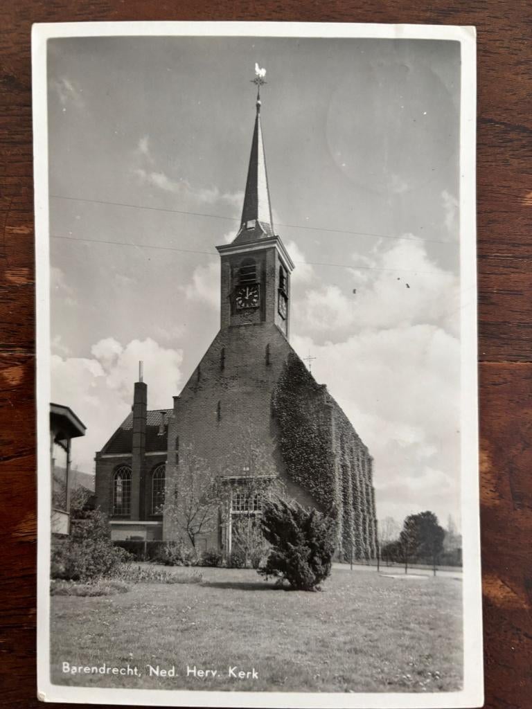 Barendrecht - Nederlandse Hervormde Kerk, Verzamelen, Ansichtkaarten | Nederland, Verzenden, 1920 tot 1940, Gelopen, Zuid-Holland