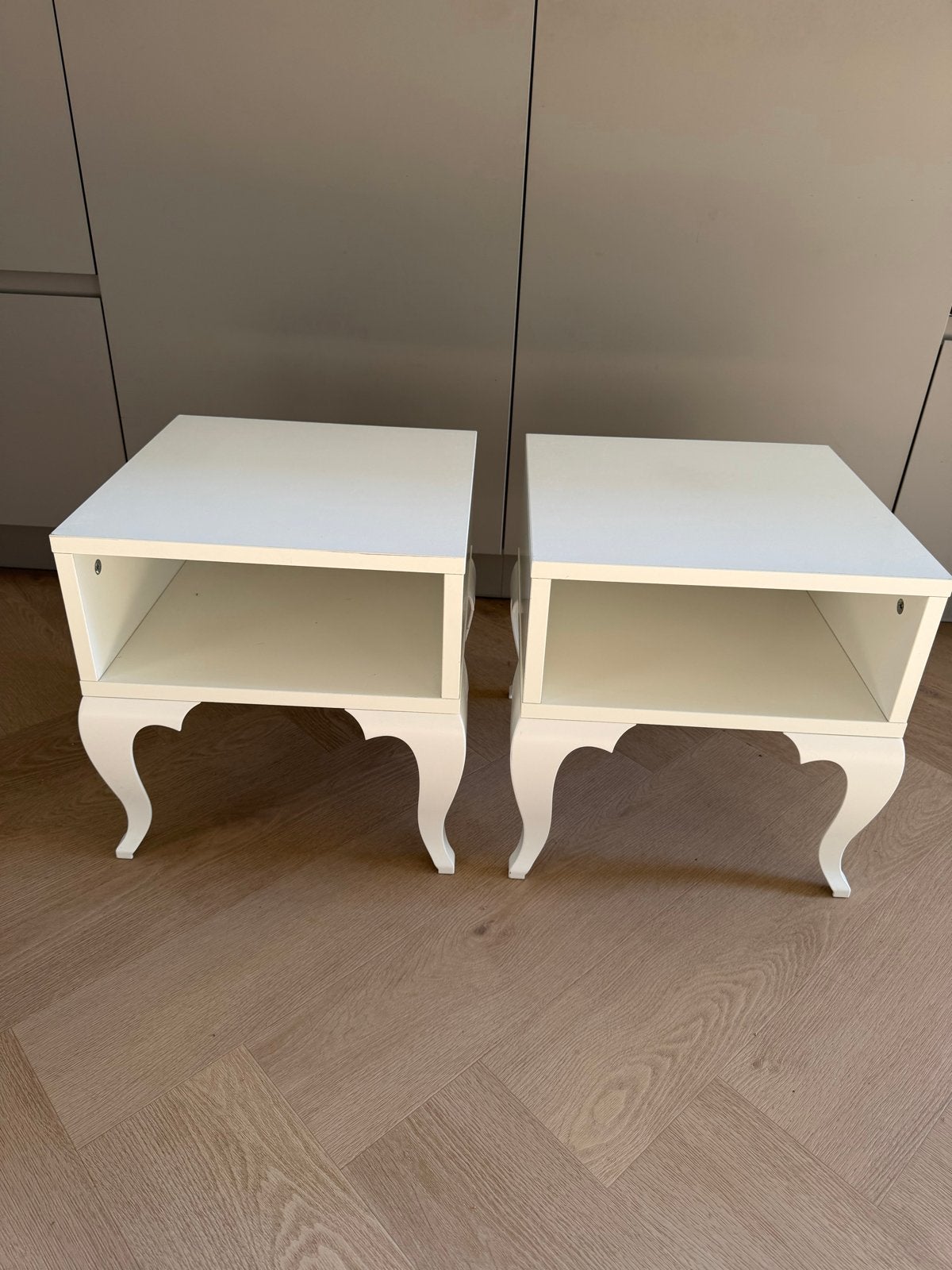 2 witte IKEA nachtkastjes | trolstra, Ophalen, Gebruikt, Minder dan 45 cm, Minder dan 55 cm