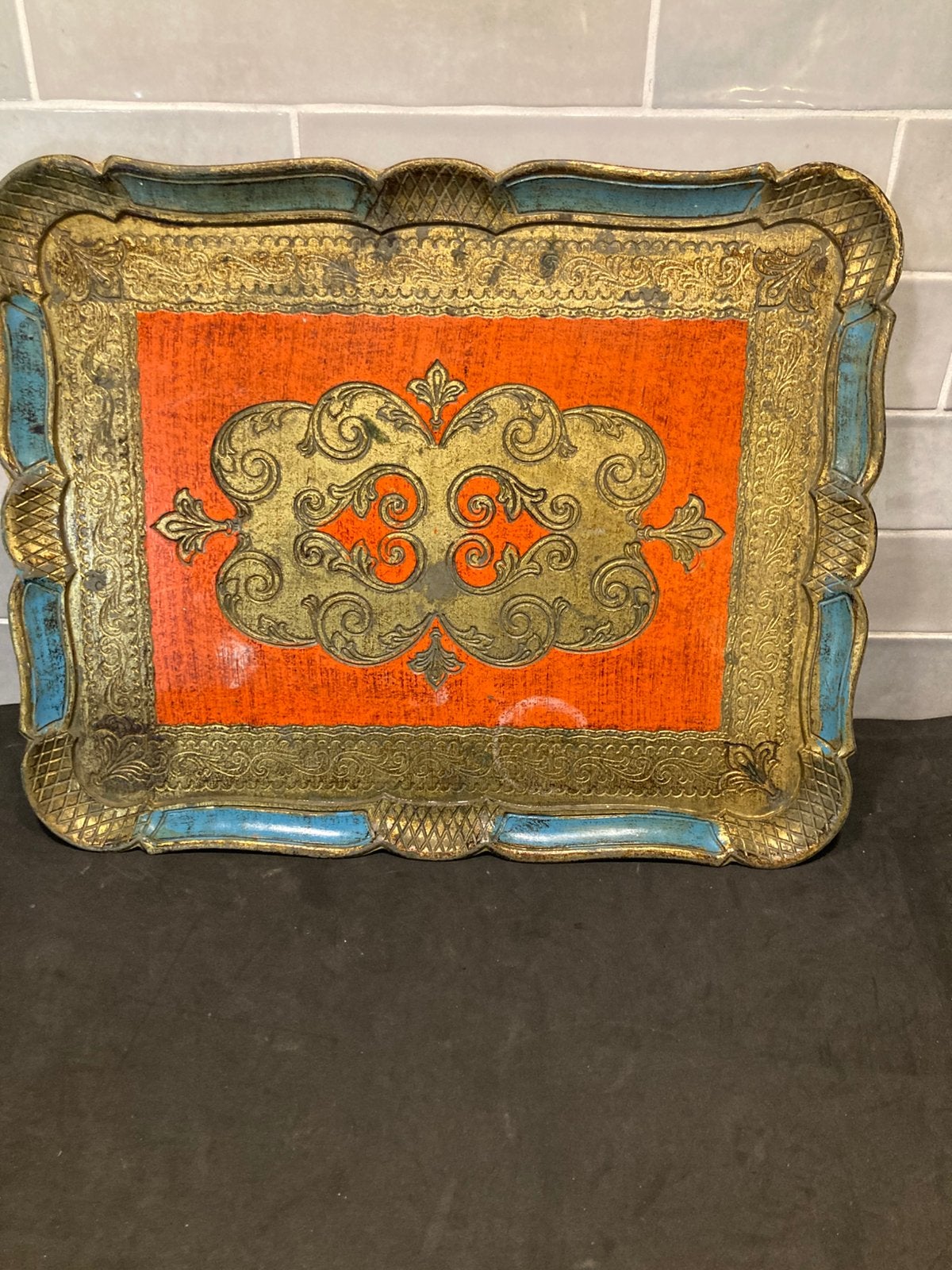 Florentijns dienblaadje (080626), Huis en Inrichting, Woonaccessoires | Dienbladen, Ophalen of Verzenden, Kunststof