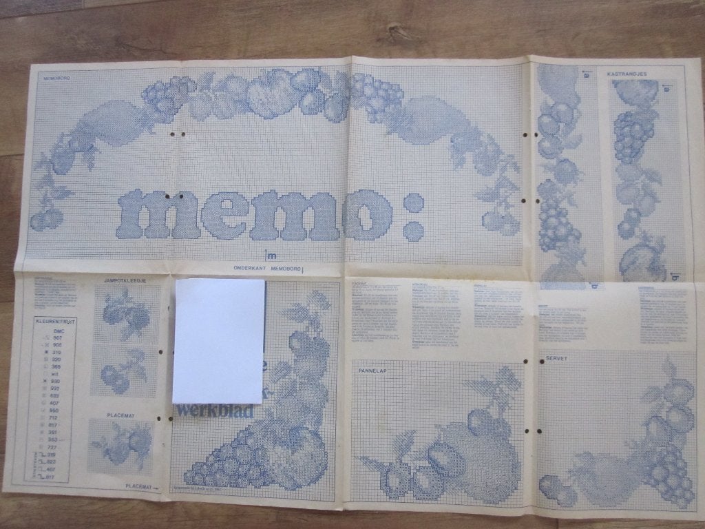 Borduur telpatroon tafelkleed theemuts dienblad bloemen, Ophalen of Verzenden, Zo goed als nieuw, Handborduren, Patroon