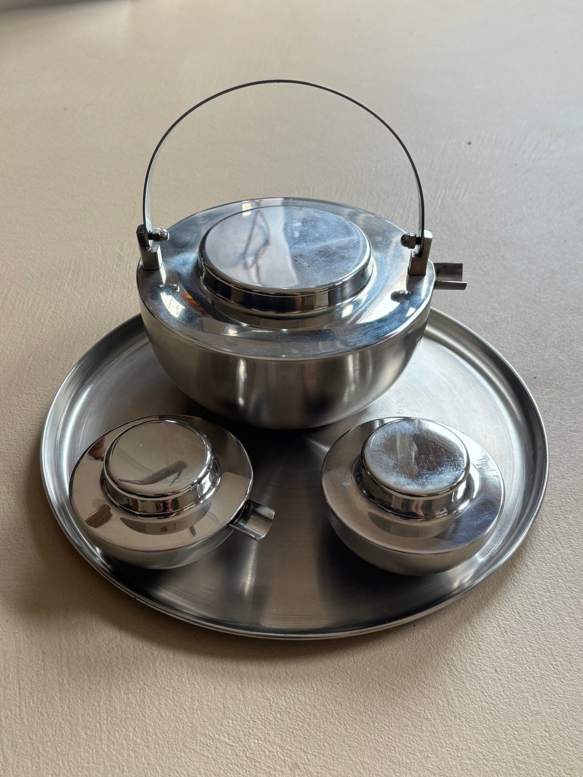 Blomus RVS theeset Asia, Gebruikt, Overige merken, Vintage, Ophalen of Verzenden