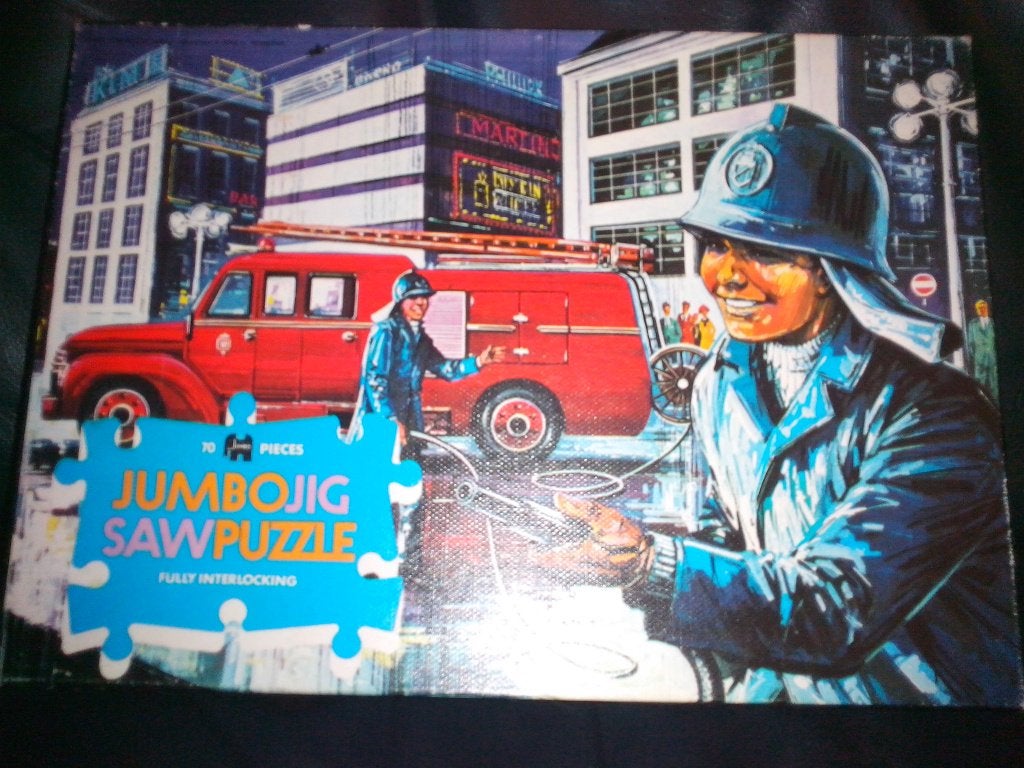 3x Puzzels jaren 5060 Brandweer KLM Philips Apollo Astronaut, Ophalen of Verzenden, Minder dan 500 stukjes, Zo goed als nieuw