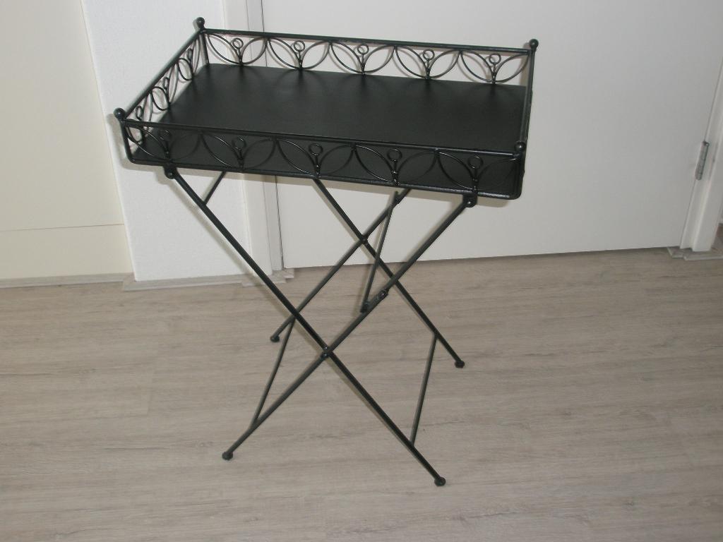 bijzet tafeltje  metaal / binnen of buiten 30x50 x 50 cm, Tuin en Terras, Ophalen, Zo goed als nieuw, Rechthoekig, Metaal