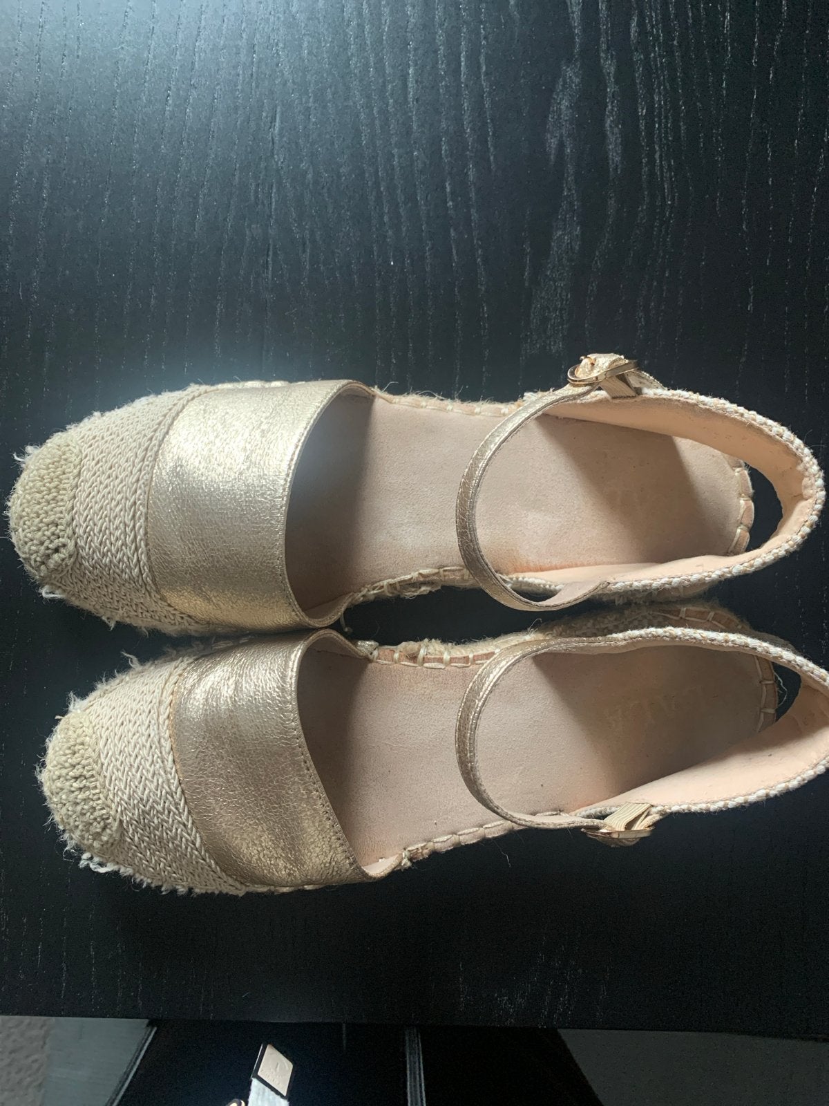 Gouden Espadrille Sandalen Maat 39, Overige kleuren, Ophalen of Verzenden, Zo goed als nieuw, Espadrilles of Moccasins